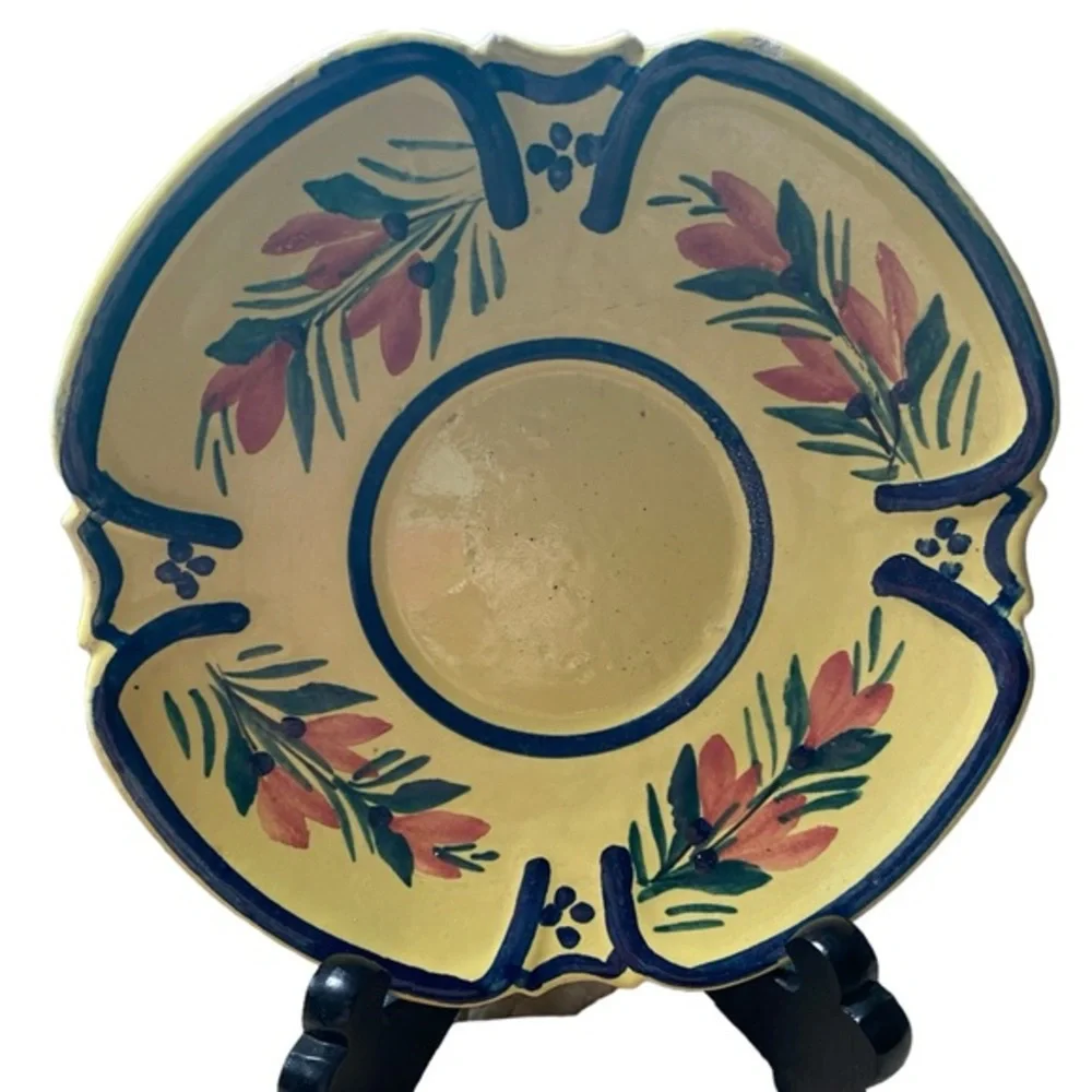 Vintage Quimper France Saucer plate Soleil Yellow